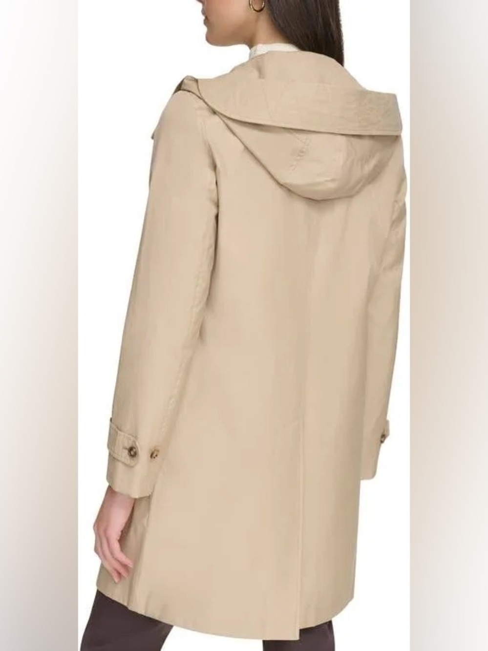 Calvin Klein Attributes Hoody Raincoat in Tan, Sz. S - Picture 4 of 8